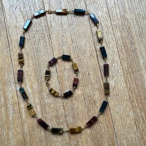 Real tiger eye necklace & bracelet